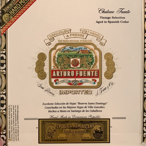 Arturo Fuente Republica Dominicana Chateau Fuente Empty Wooden Cigar Box 7pc Set - Picture 5 of 8